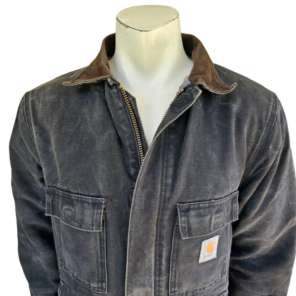 Vintage Carhartt Distressed Chore Jacket Blanket Lined Workwear Men’s XL grail